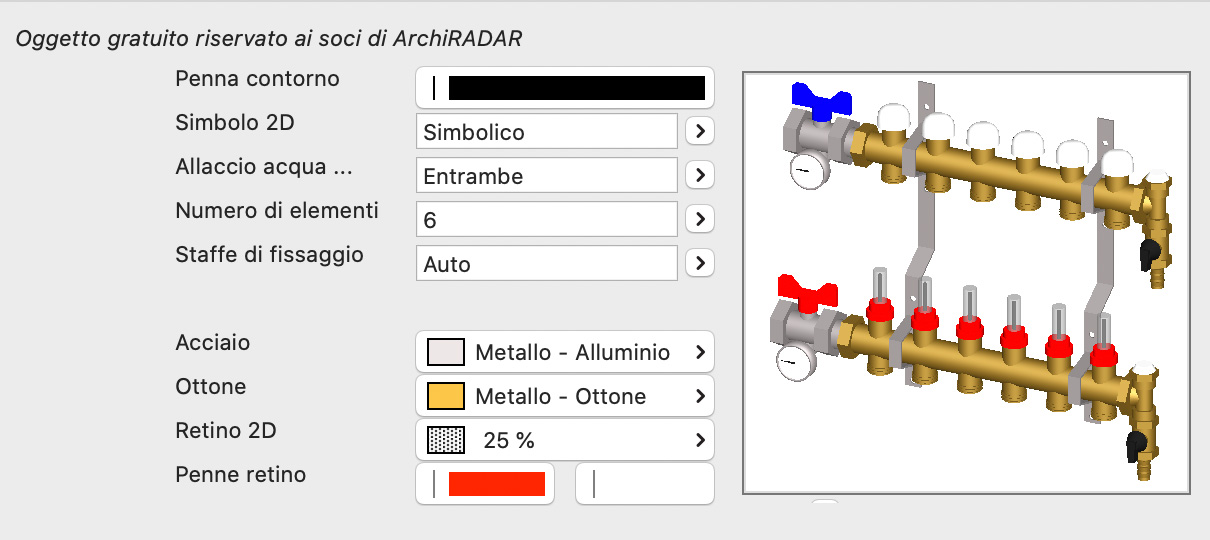 brass floor manifold archicad 01